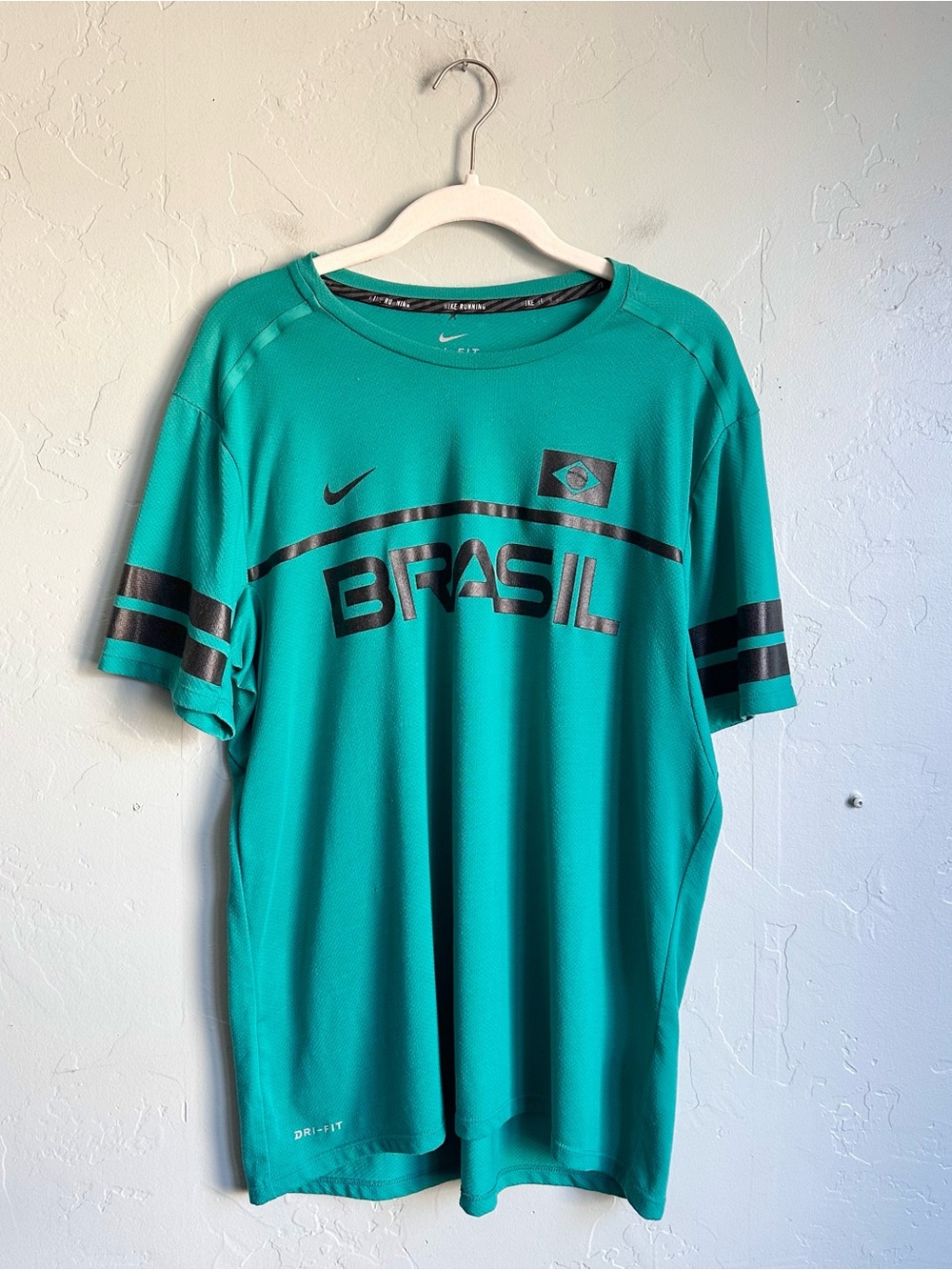 Nike Brasil Teal/Black Short-Sleeve Soccer Jersey